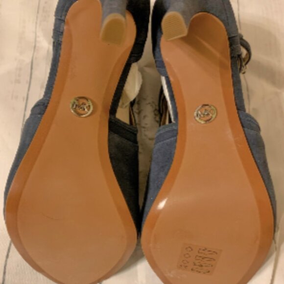 MICHAEL MICHAEL KORS Blaze Suede Open-Toe Bootie Size 9 M in Admiral Blue - Picture 8 of 8